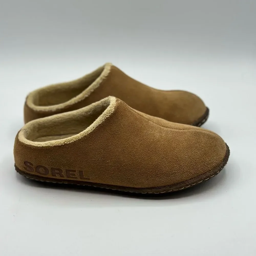 Sorel Lanner Ridge II Youth Slipper Camel Brown Size 2